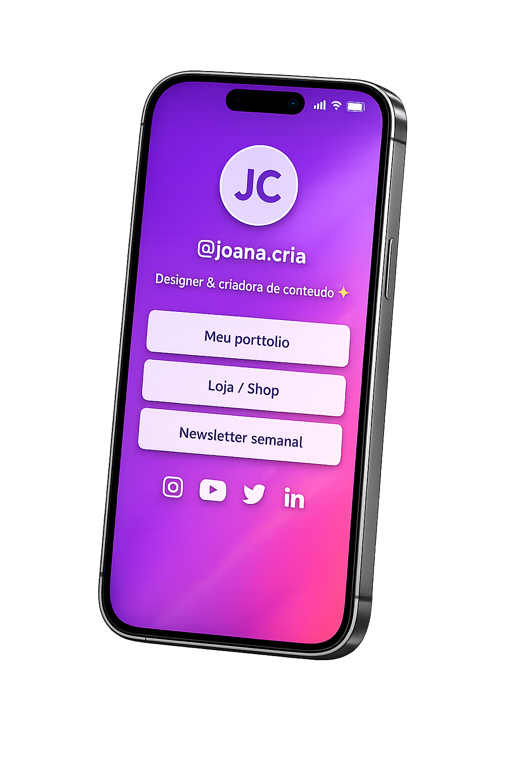 Exemplo de página LinkLand no celular